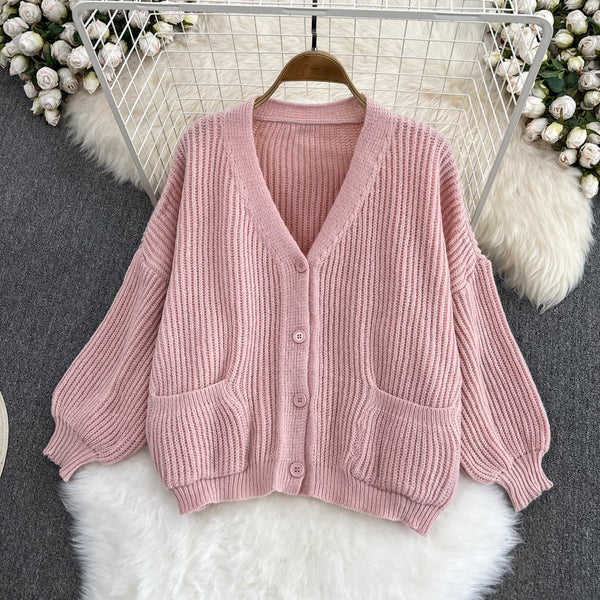 Loose Cardigan&Slip Dress Knitted 2Pcs