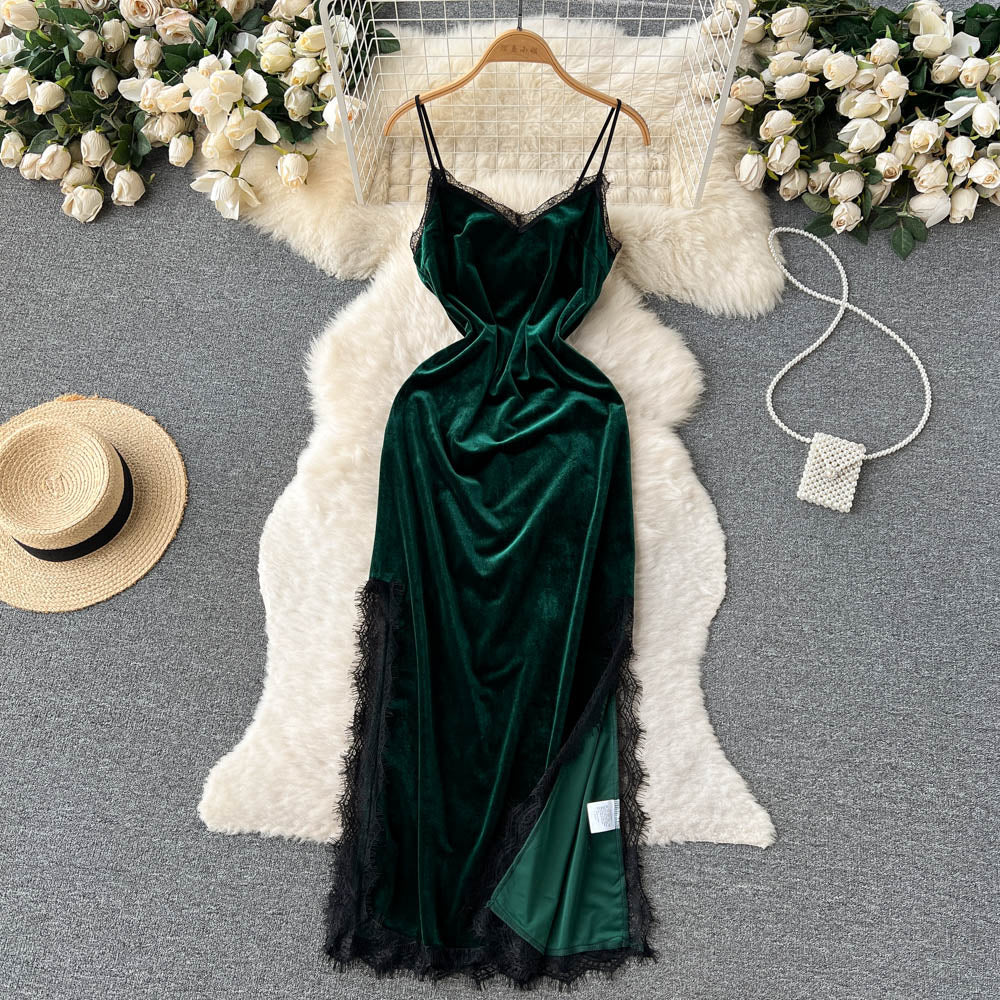 Sexy Lace Patchwork Slip Dress