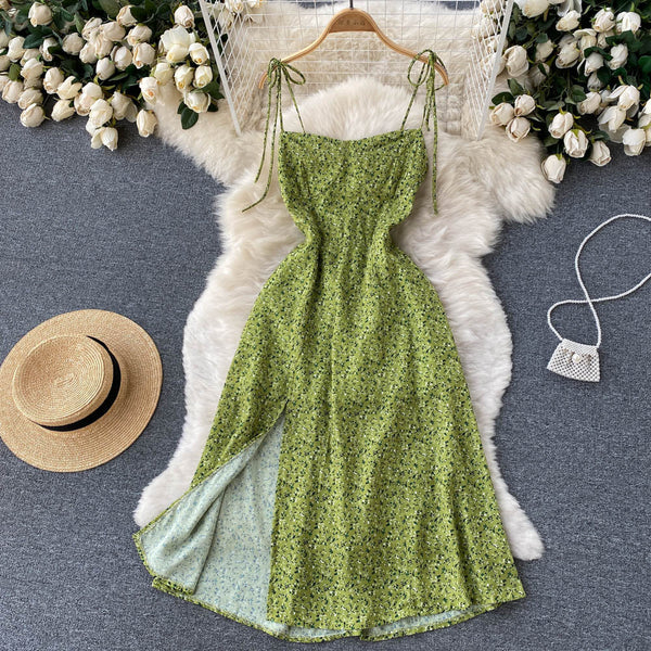 Lace-up Daisy A-line Halter Dress