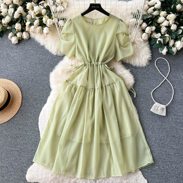 Mori Drawstring Lace-up Dress