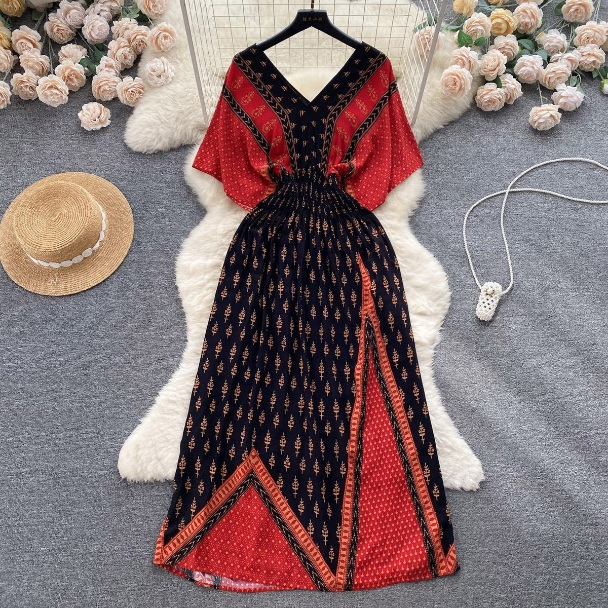 Ethnic Style Printed A-line Dress