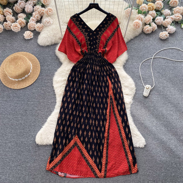 Ethnic Style Printed A-line Dress