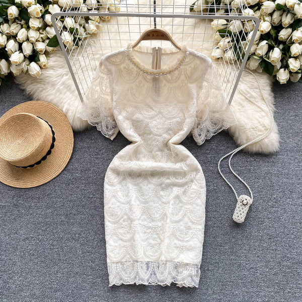 French Style Beaded Lace Dress