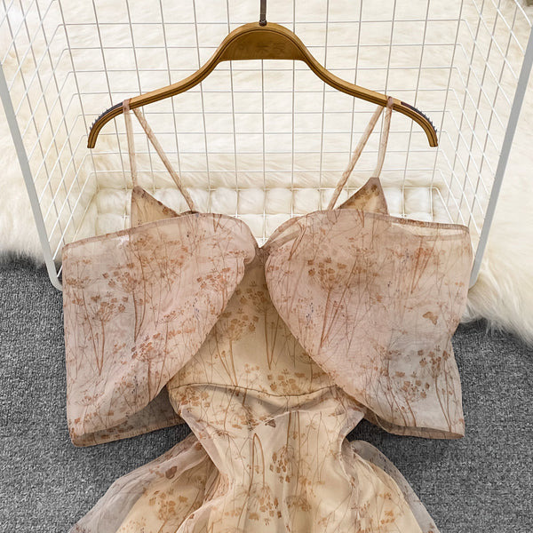 Bow-tie Skinny A-line Slip Dress