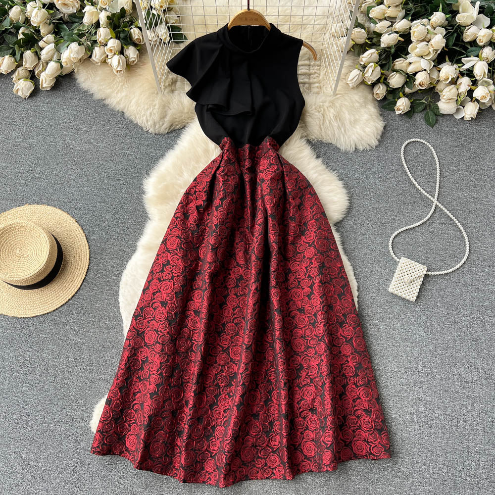 Sleeveless Patchwork 3d Embroidered Dress