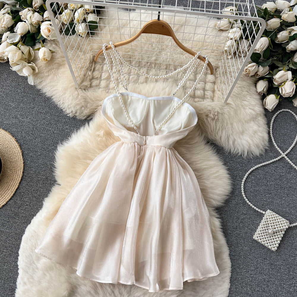Strapless Halter Puffy Dress