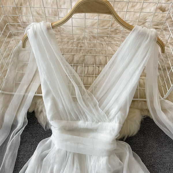 Fairy Lace V-neck Maxi Dress