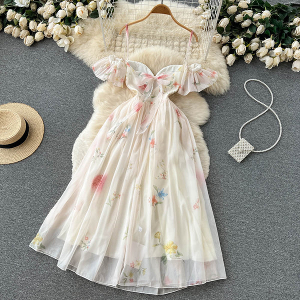 Fairy Floral Bustier Halter Dress