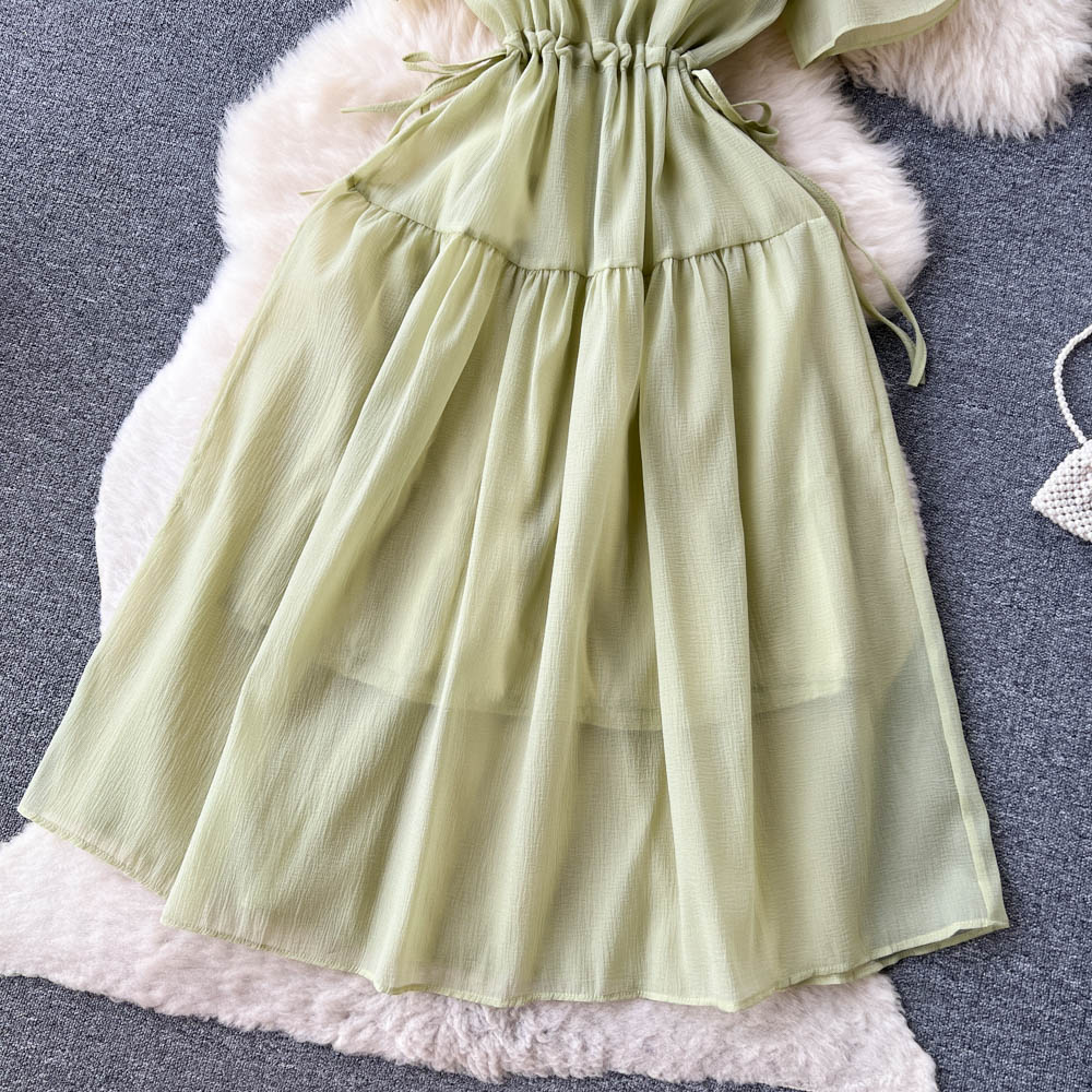Mori Drawstring Lace-up Dress