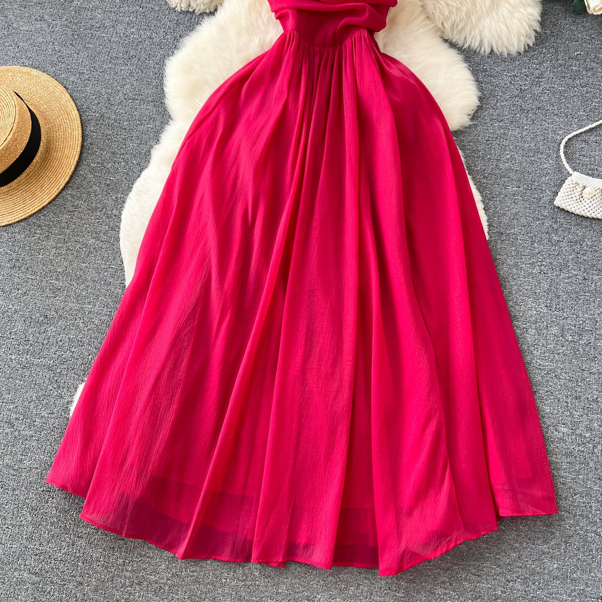 Fairy Pleated Red Slip Dress