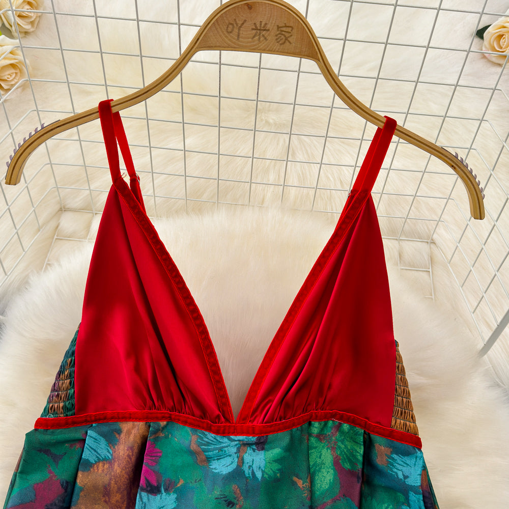 Classical Oriental Floral Slip Dress