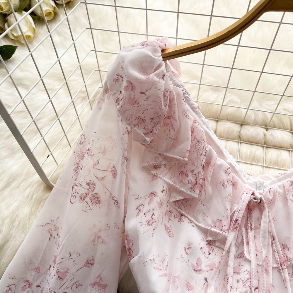 Fairy Pink Floral Pleated Dress