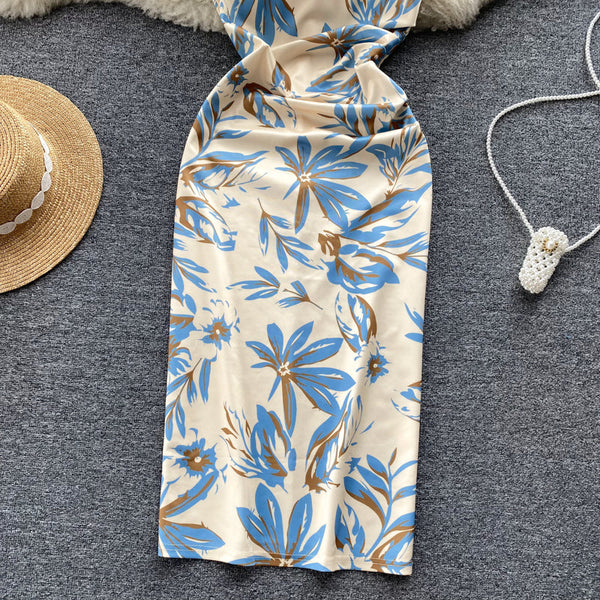 Pearl Neck Wrap Hip Dress