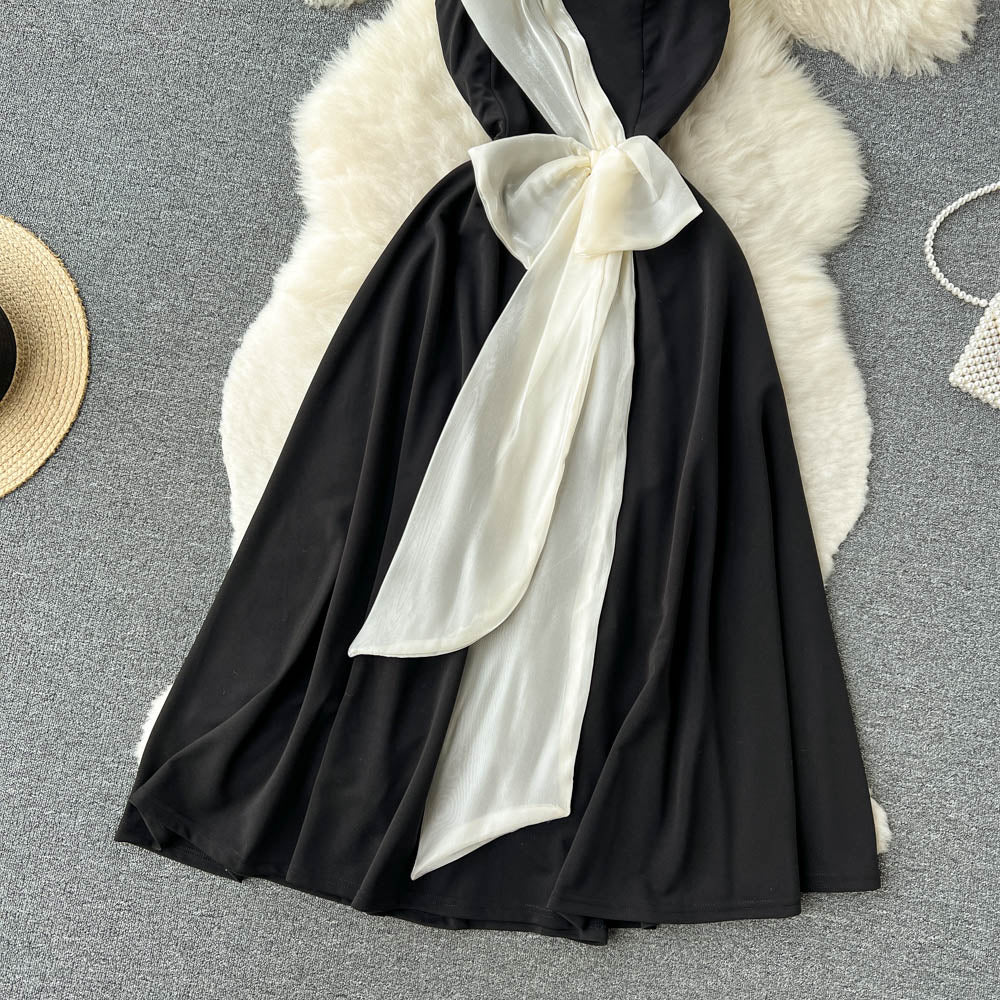 Black&White Clashing A-line Princess Dress