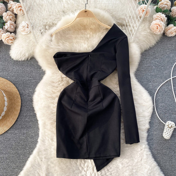 Niche Patchwork Black Suit Dress