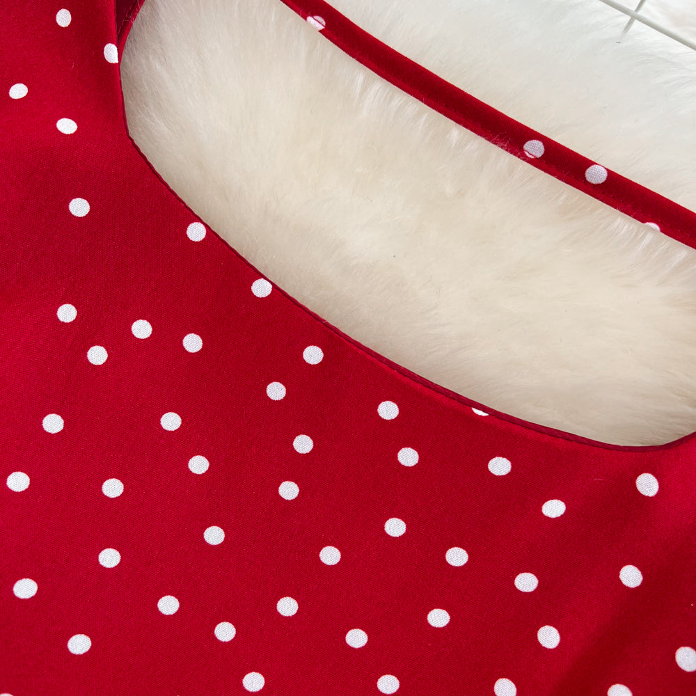 Fairy Puffy-sleeve Polka Dot Dress