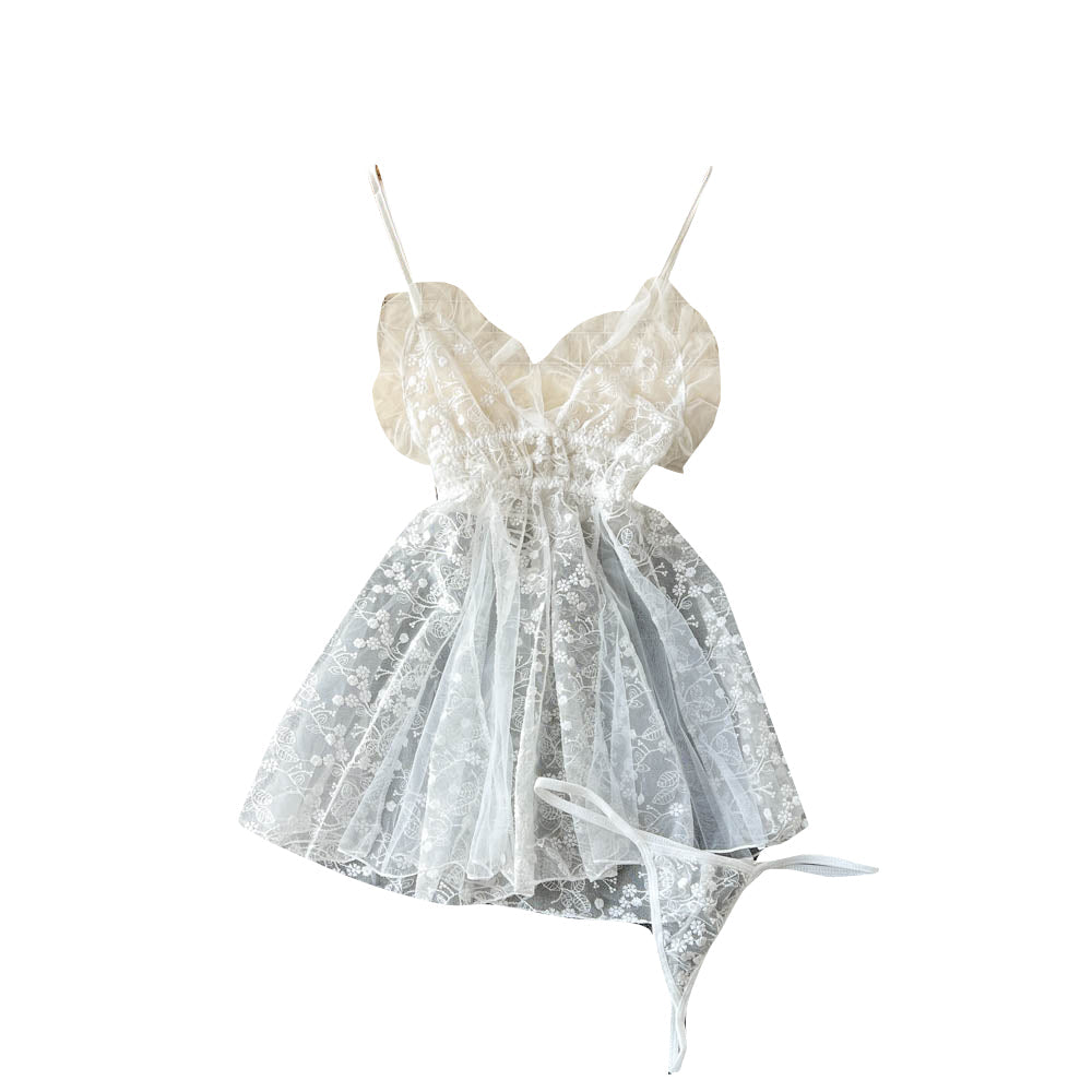 Lace Embroidered See-through Slip Dress