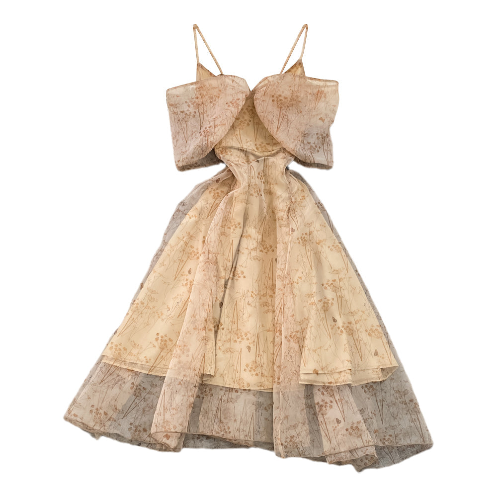 Bow-tie Skinny A-line Slip Dress
