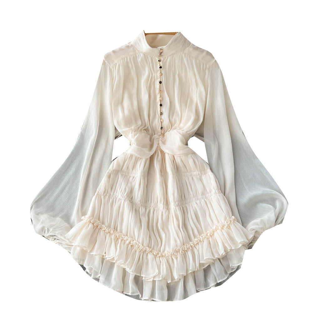 French Style Ruffle Fairy Puff Dress