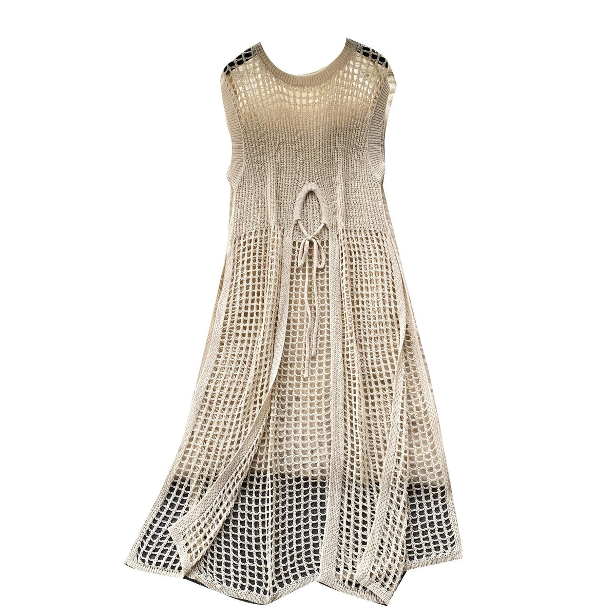 Chic Round Collar Hollowed Knitted Dress