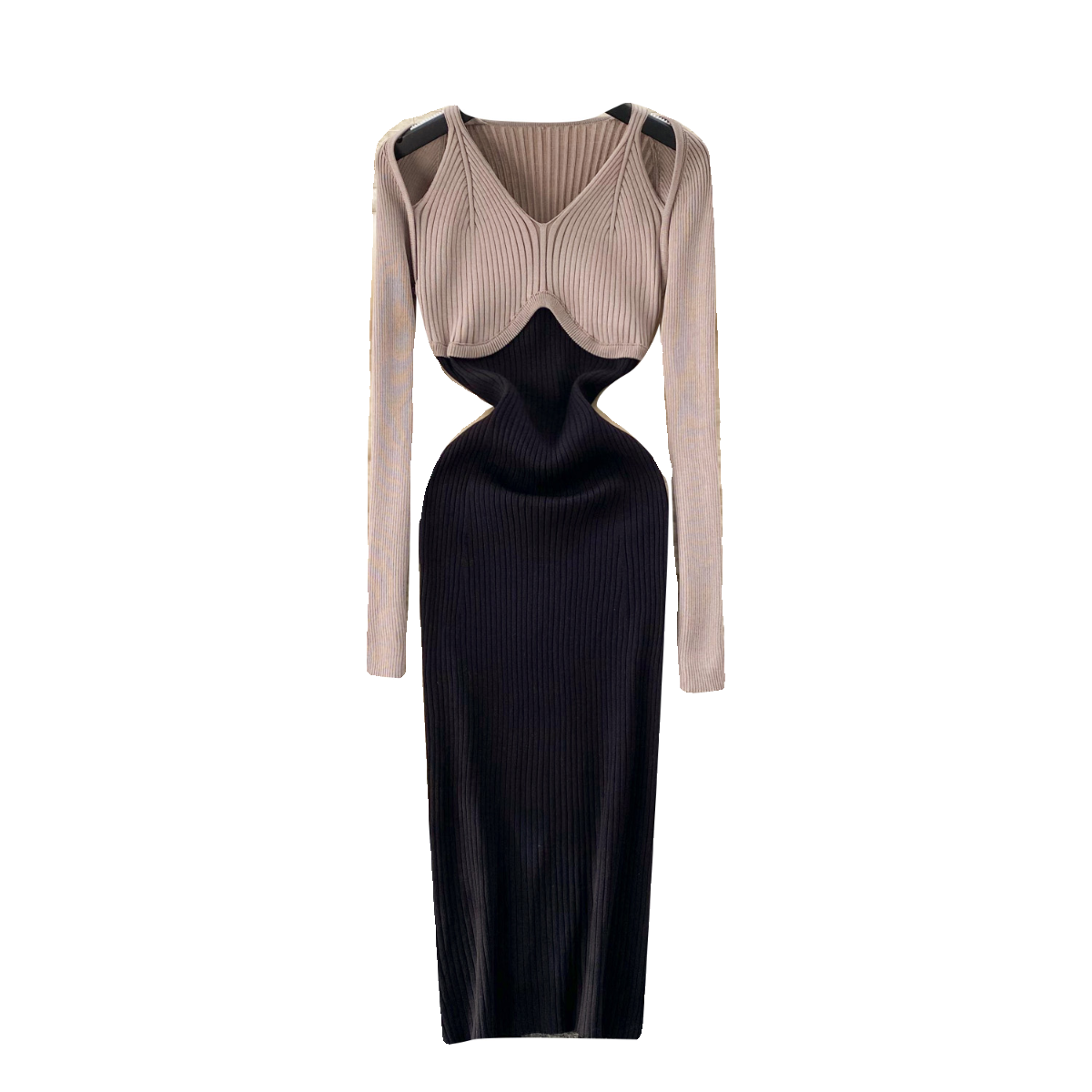 Elegant Hollowed Knitted Slip Dress