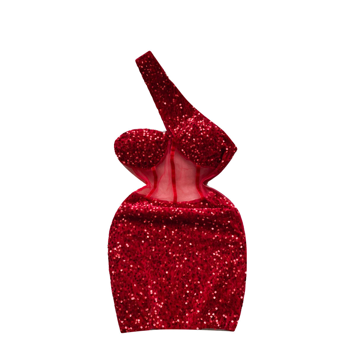 Slant Shoulder Sequin Mini Party Dress