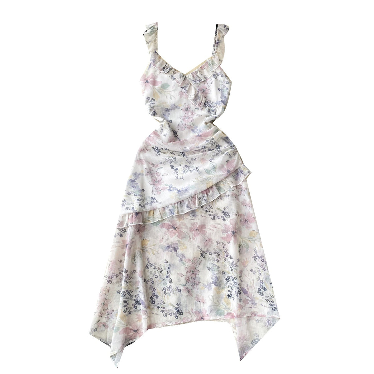 Fairy Ruffled Floral Slip Dress