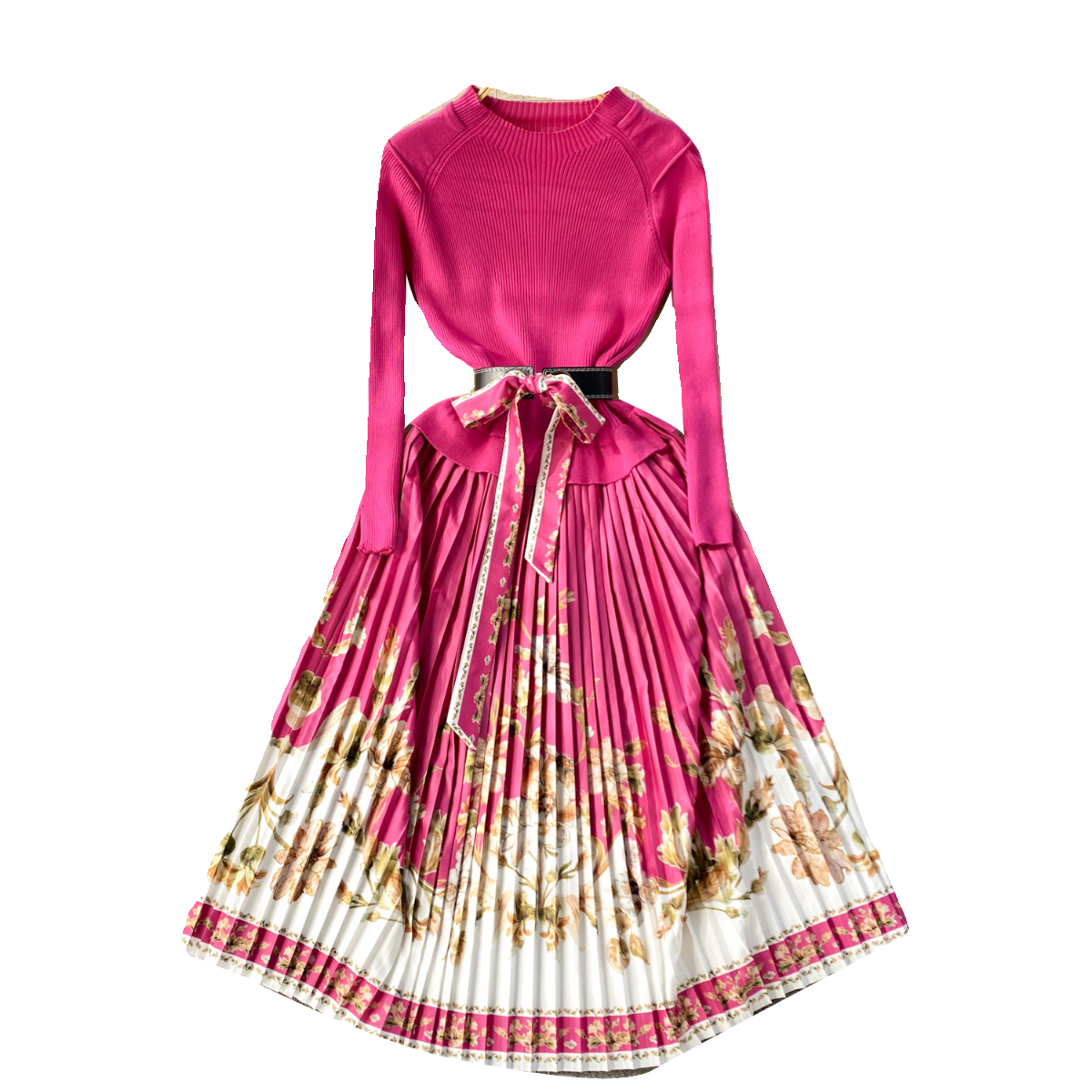 French Style Lace-up Floral Dress