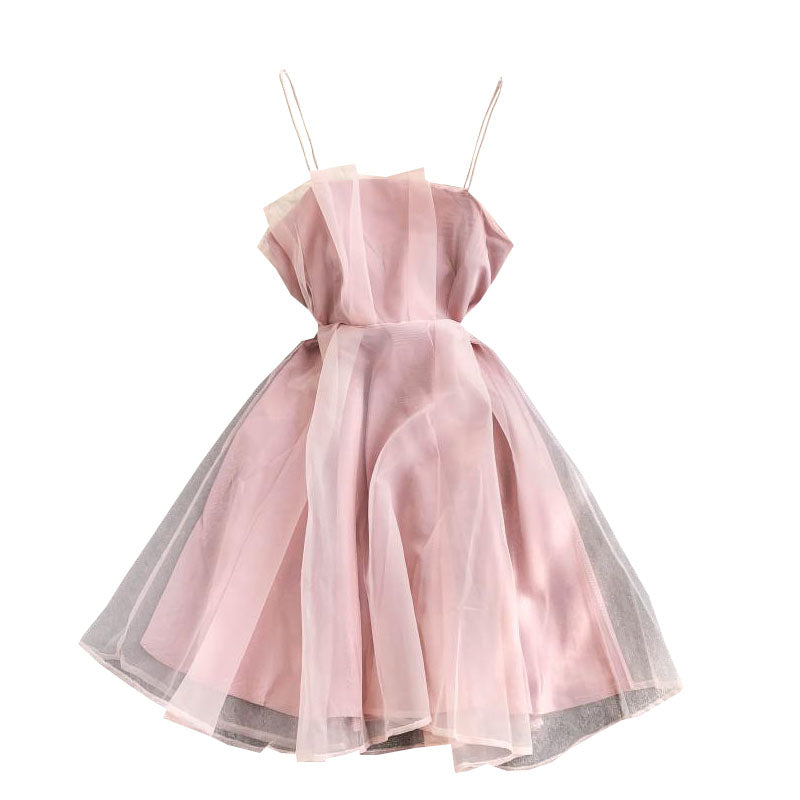 Sexy Mesh Suspender A-line Dress