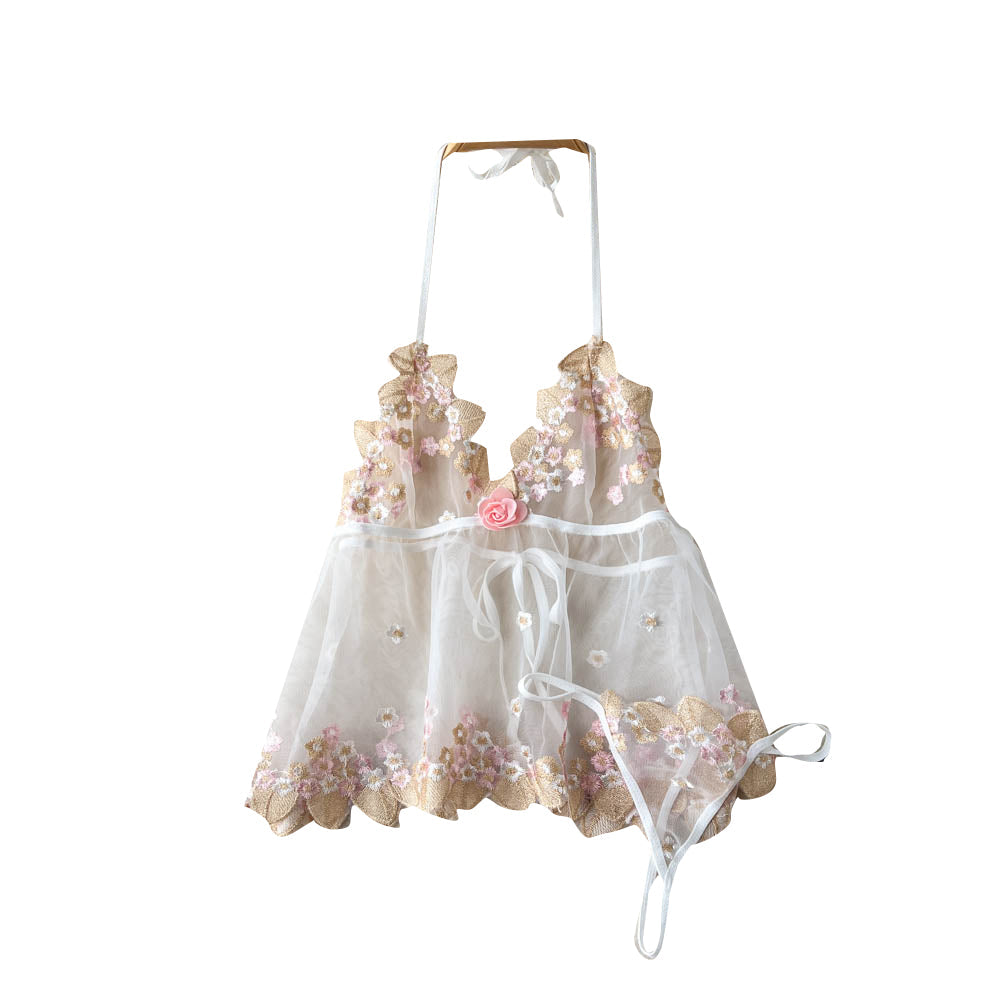 Sweet Lace Patchwork Embroidered Poncho Dress