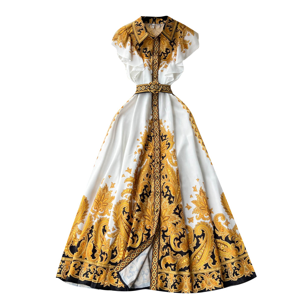 Round Collar Crochet Lace Floral Dress