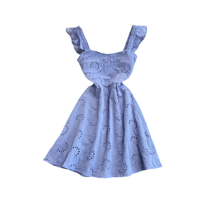 Fairy Slim-fit A-line Hollowed Dress