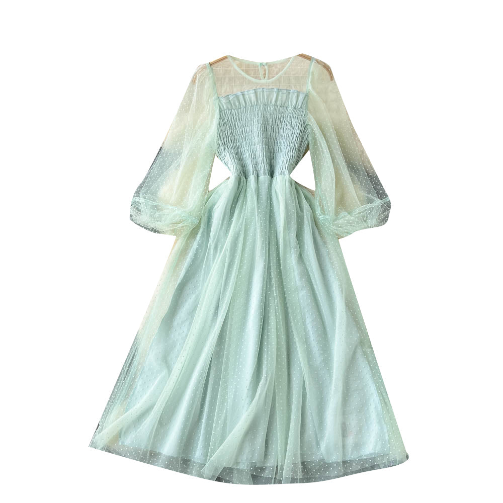 Fairy Round Collar Mesh Dress