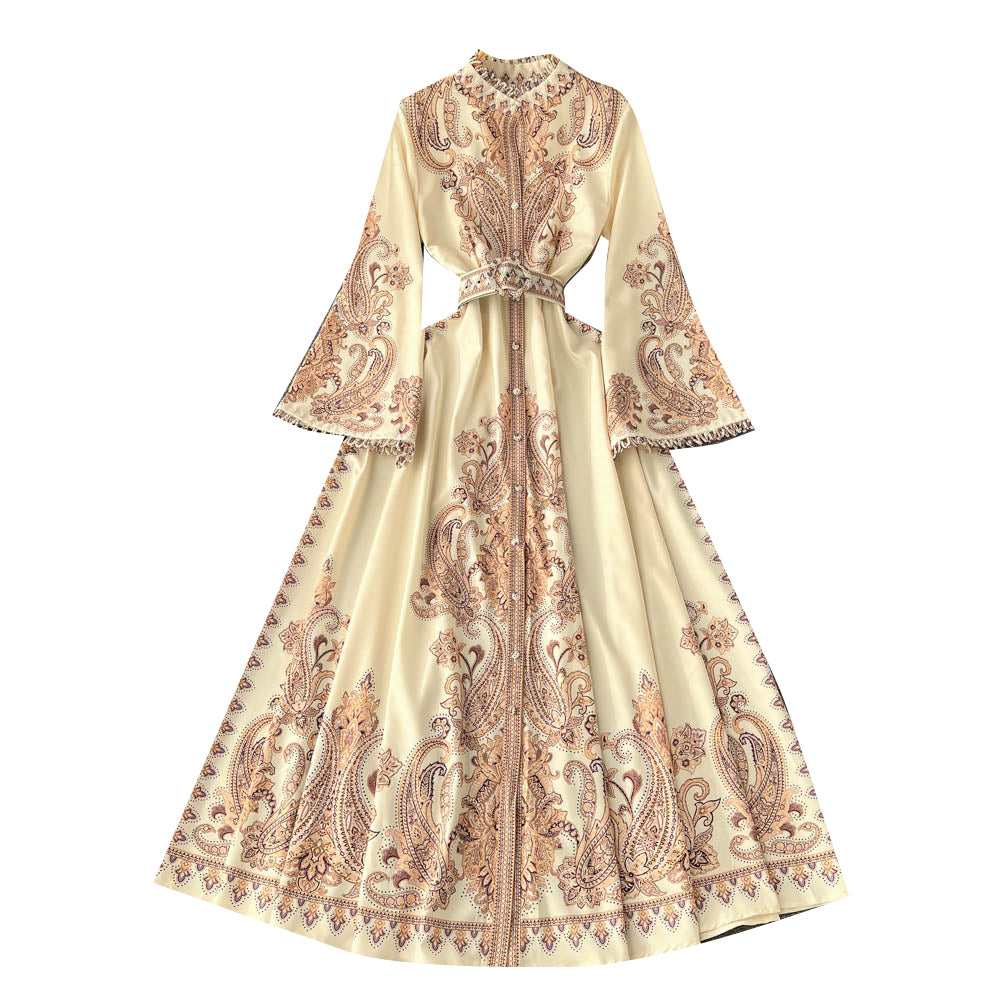 Ethnic Style Floral Printed Maxi Dress