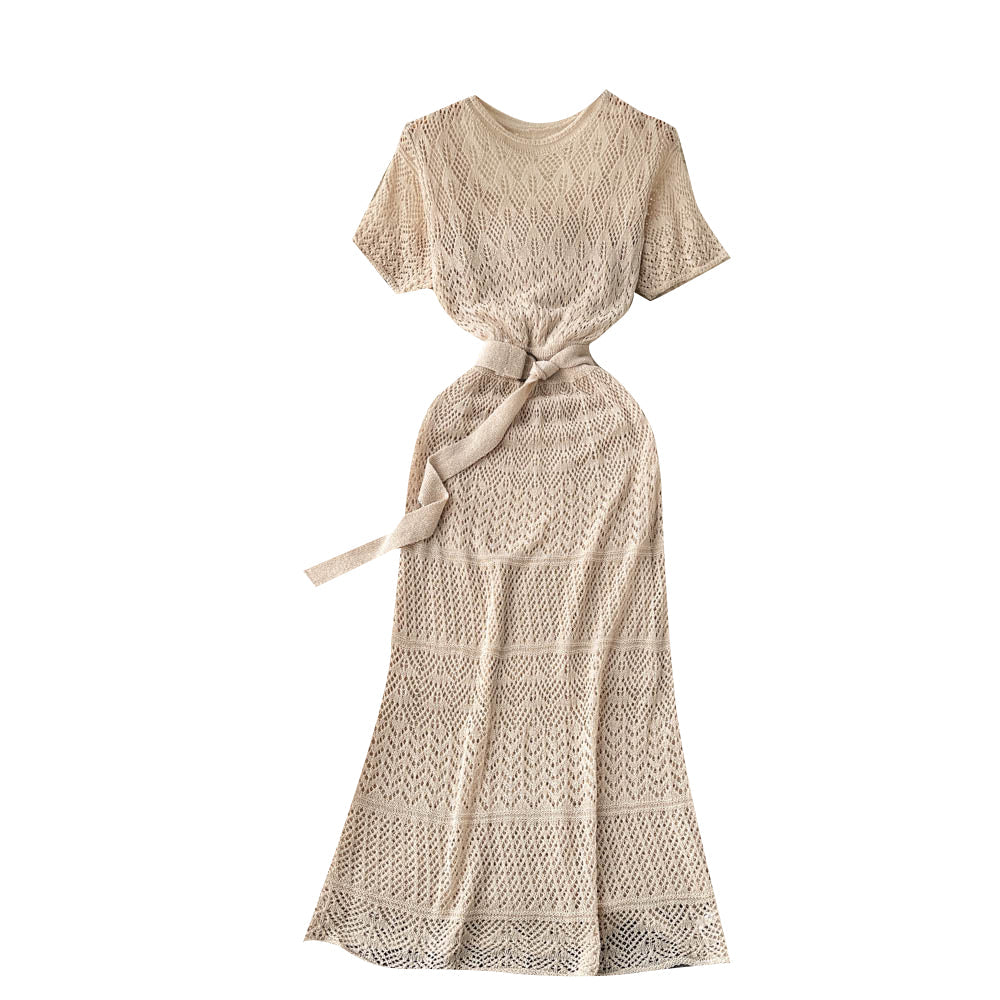 Mori Hollowed Fishtail Slim Dress