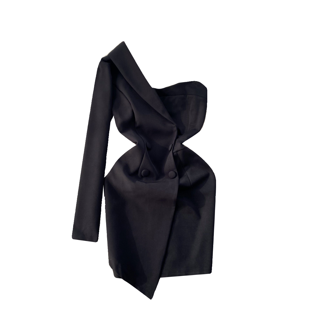 Niche Patchwork Black Suit Dress
