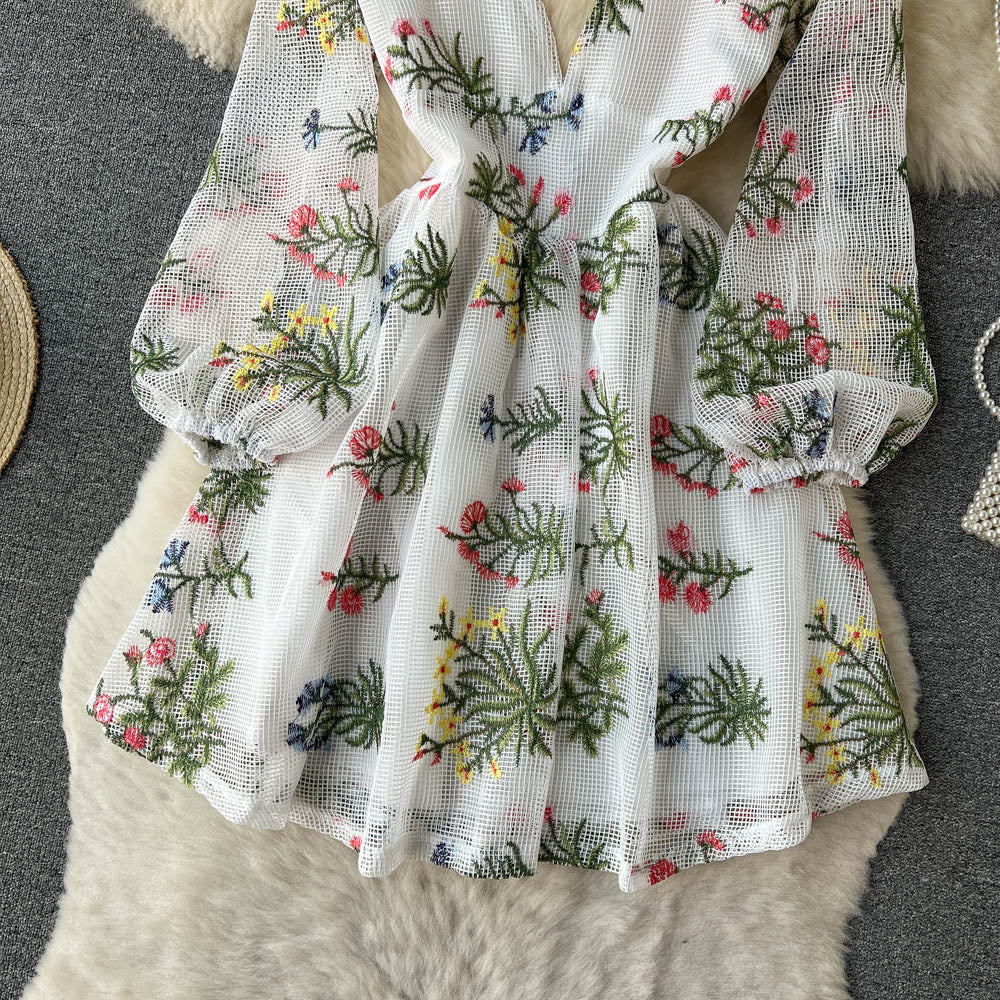 Niche Chiffon Floral Printed Dress