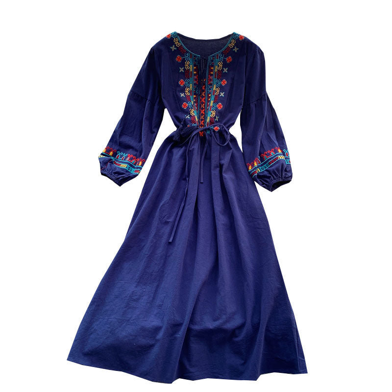 Ethnic Style Flared Sleeve Dress