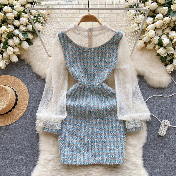 Sweetie Beaded Lace Patchwork Dress