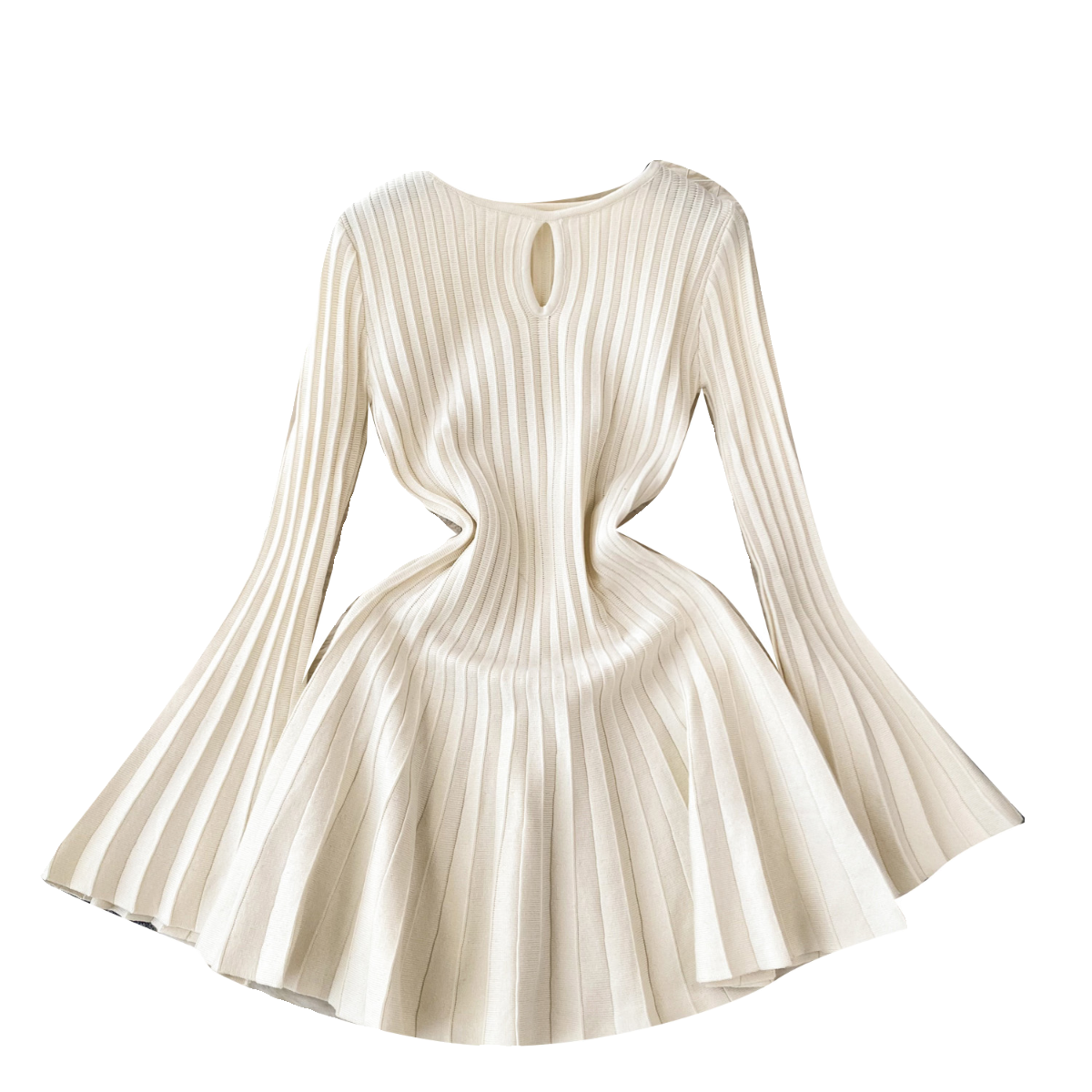 French Style Pleated Knitted Dress