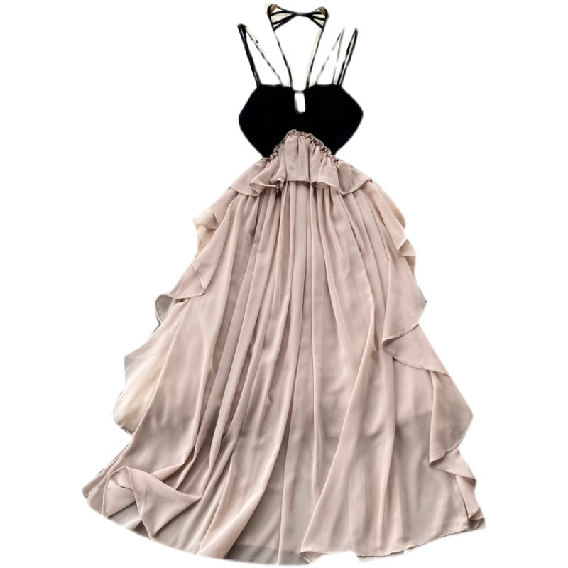 Irregular-designed Patchwork Chiffon Dress