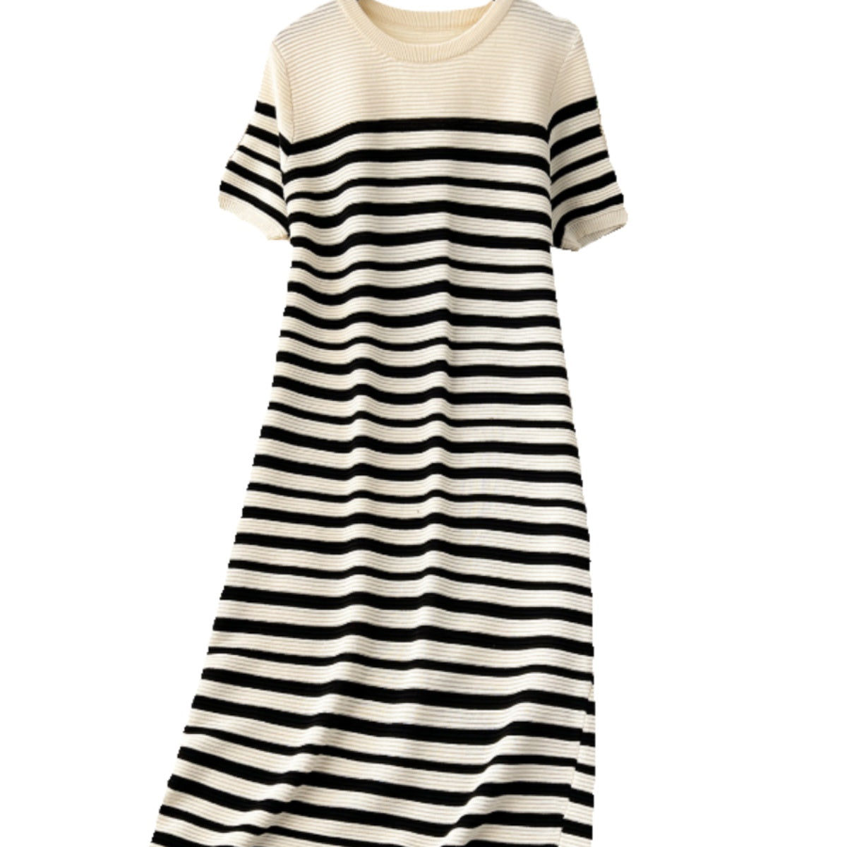 Color-block Striped Loose Knitted Dress