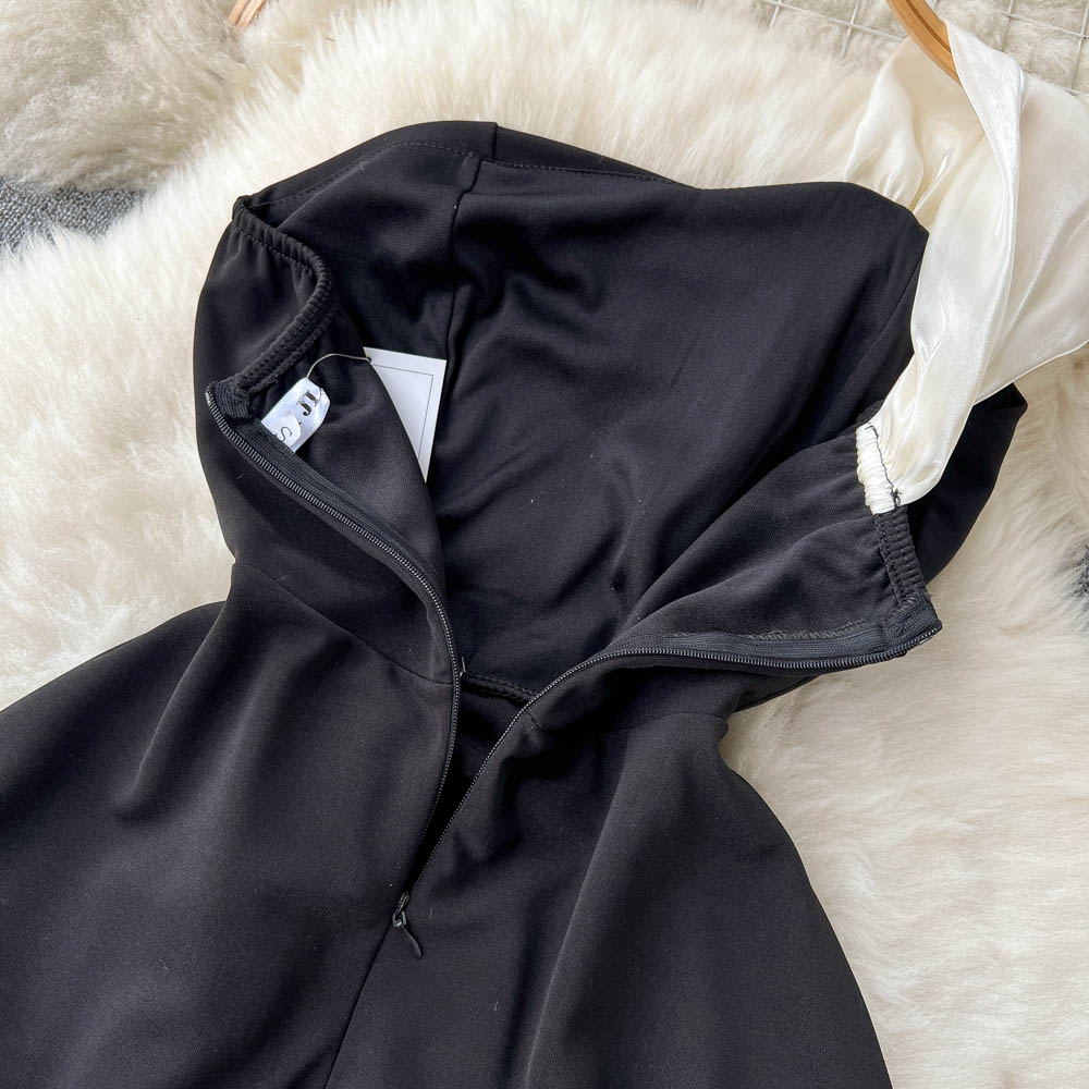 Black&White Clashing A-line Princess Dress