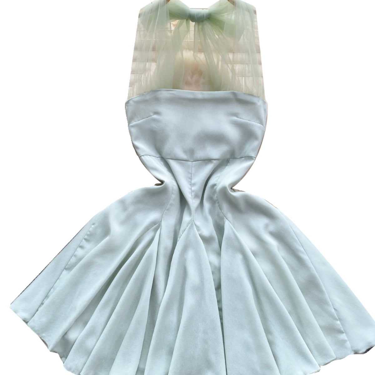 Fairy Sleeveless Mesh Patchwork Halter Dress