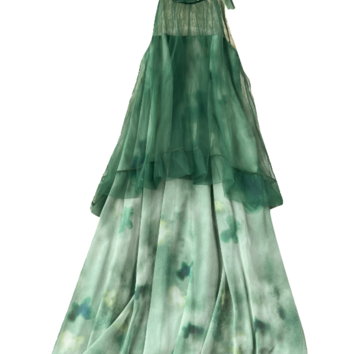 Fairy Green Mesh Loose-fit Halter Dress
