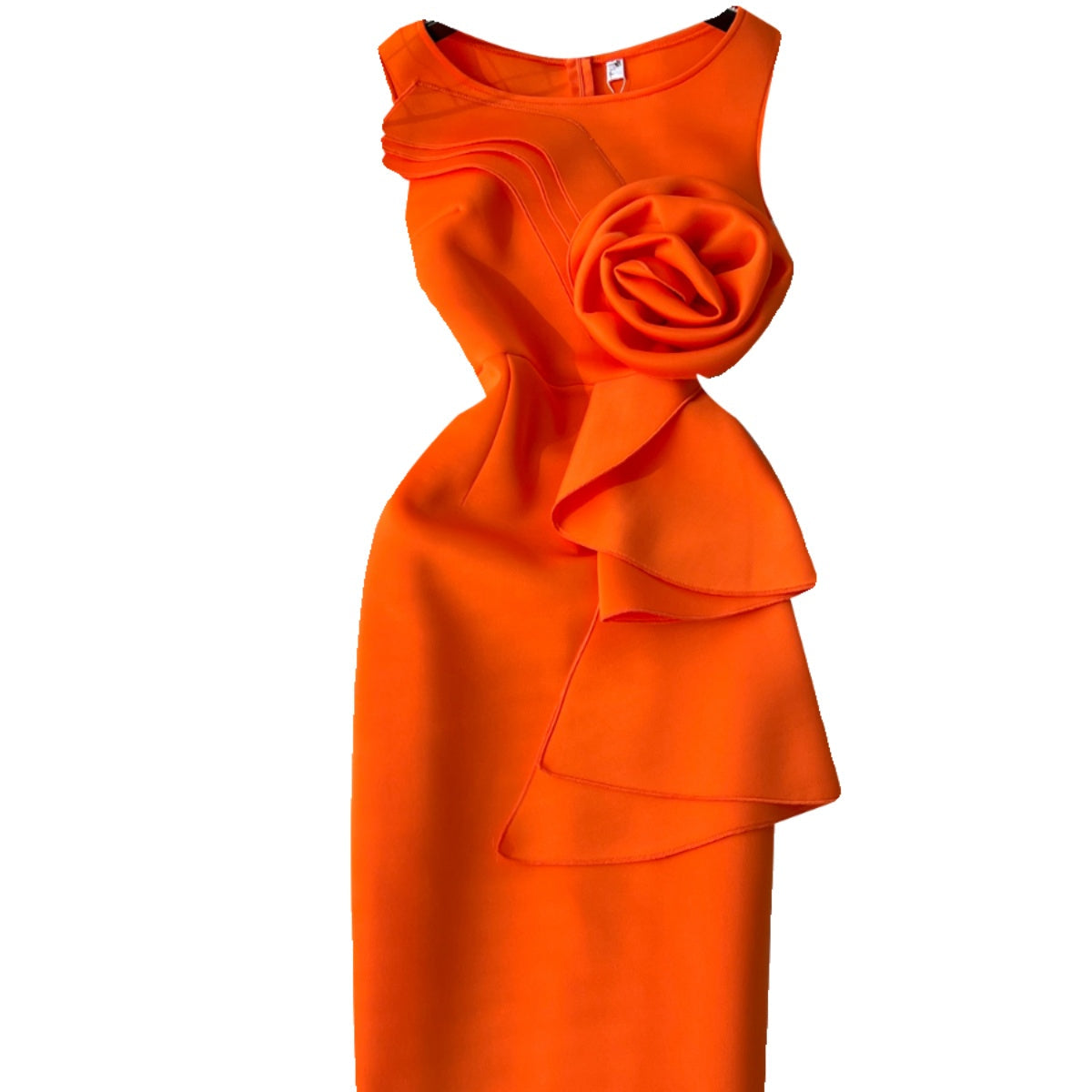3d Floral Sleeveless Slim Dress