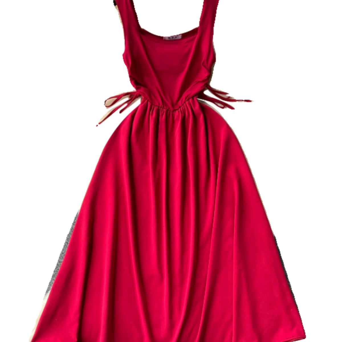 Square Collar Drawstring Slip Dress
