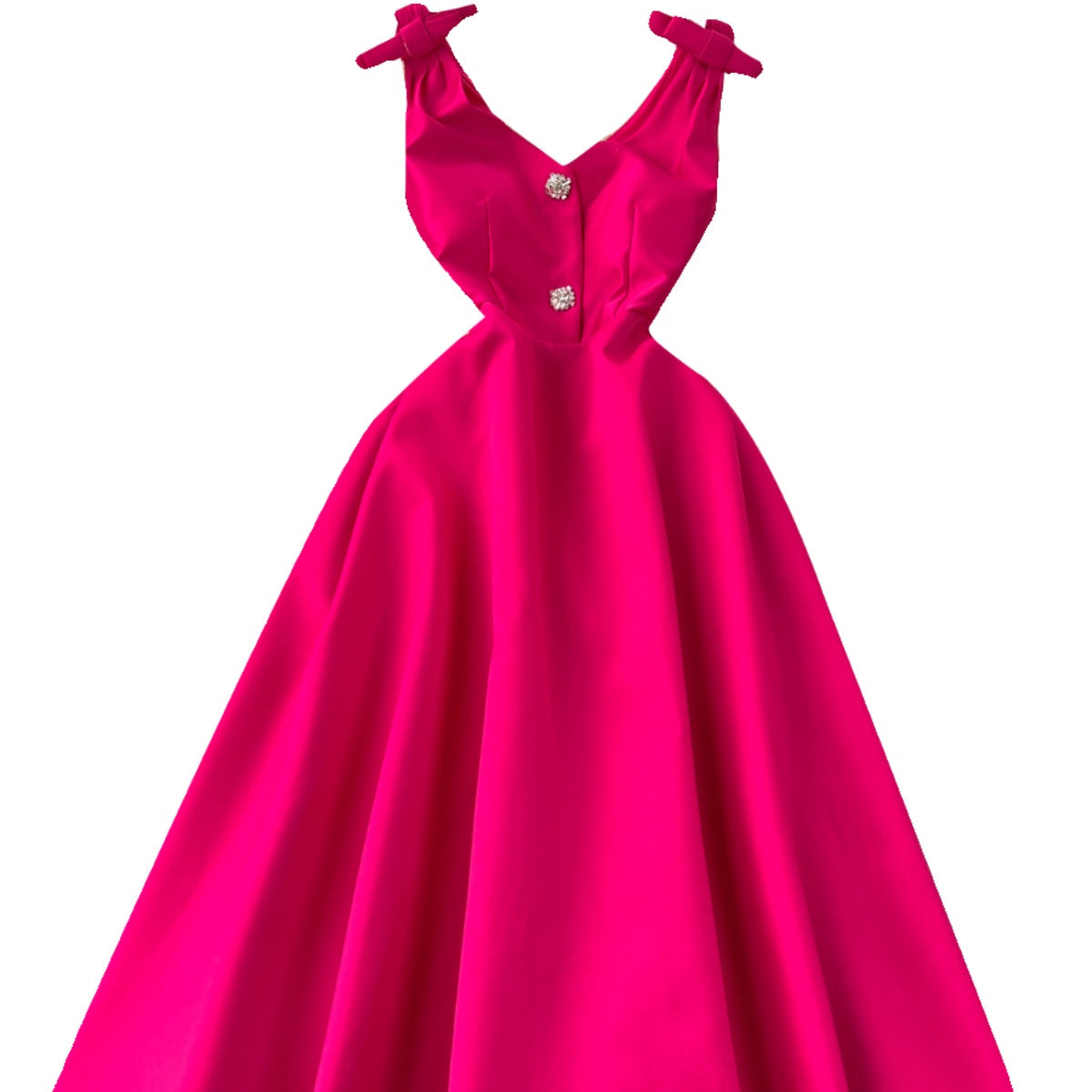 Delicate Pleated Bow Slip Dress