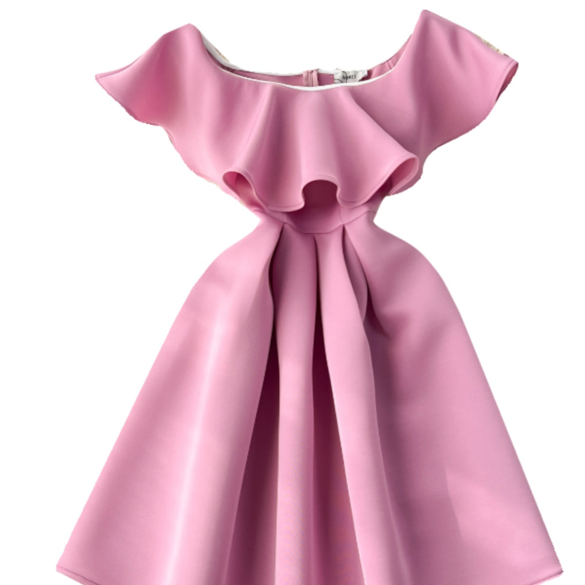 Delicate Ruffled Short Pink Dress