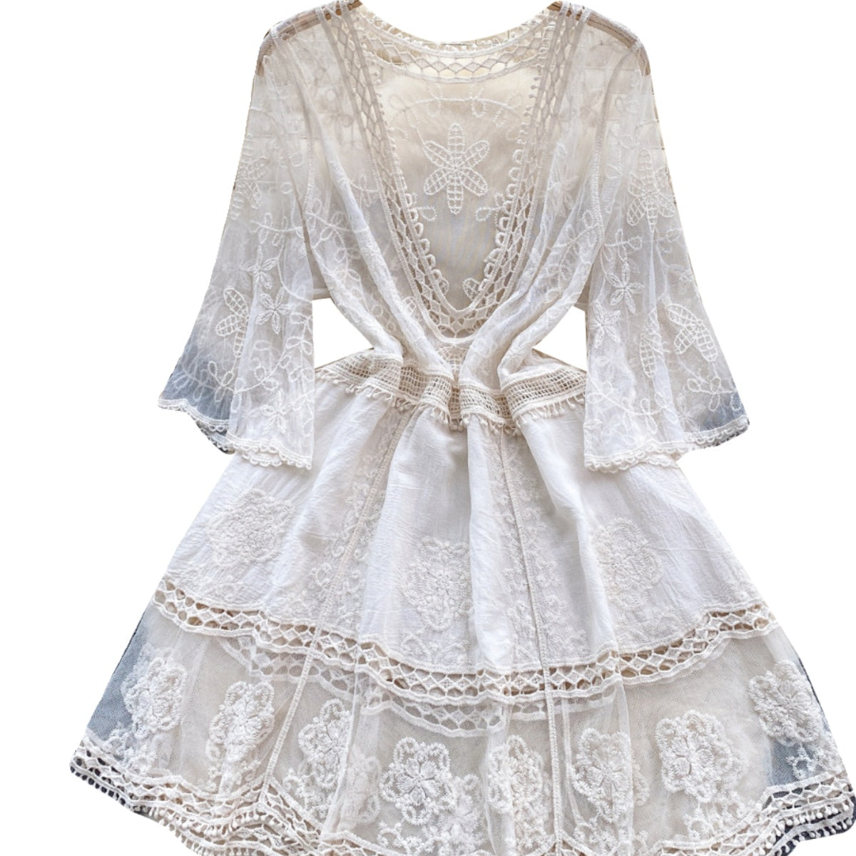 Sweetie See-through Crochet Lace Dress